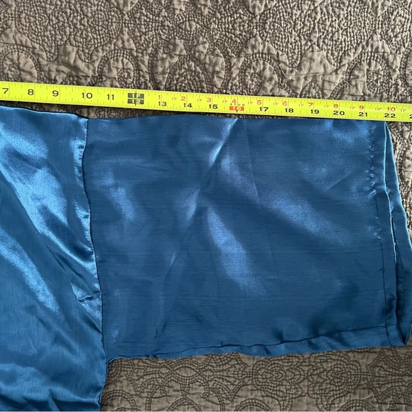 FANG Midnight Blue long Satin Robe - Picture 7 of 8